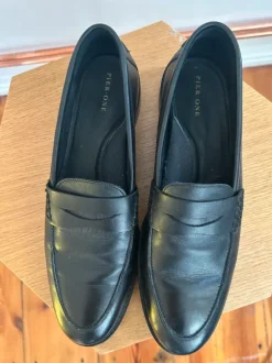 Loafer aus Leder, schwarz, Gr. 42