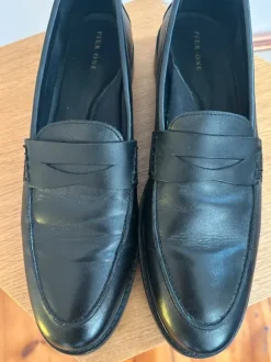Loafer aus Leder, schwarz, Gr. 42
