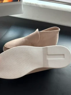 Loafer Mokassins Halbschuhe Sommerschuhe Rose beige rosa Wildleder Velours flach damen herren