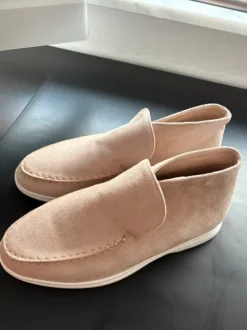 Loafer Mokassins Halbschuhe Sommerschuhe Rose beige rosa Wildleder Velours flach damen herren