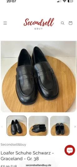 Loafer Schuhe Schwarz Damen | Graceland | Gr. 38