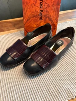 Lorenzo Banfi Damen Lederschuh schick, Größe 38,5, braune Lederriemen