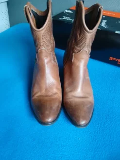 Manfield Cognac Leren Cowboylaarzen / Western Boots – Maat 40