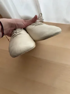 Mango derbies lace up shoes Calf Leather Ecru Creme