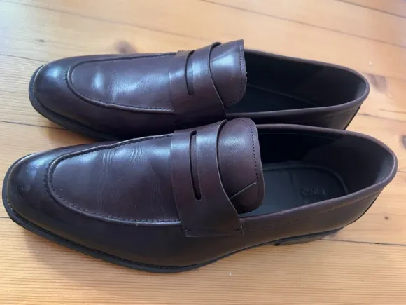Mango Echtleder Loafer braun