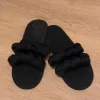 Mango Sandalen/Schlappen „Seide“ Gr. 39 | schwarz