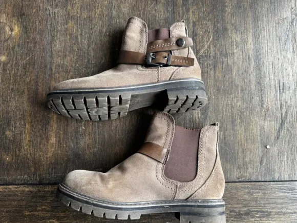 Marco Tozzi Chelsea Boots Stiefeletten braun beige Gr. 37