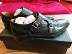 Melvin & Hamilton Double Monk Straps – Schwarz – hochwertiges Leder – 43