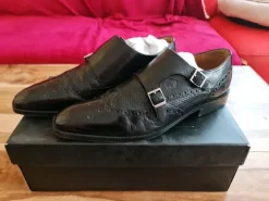 Melvin & Hamilton Double Monk Straps – Schwarz – hochwertiges Leder – 43