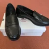 Mokkasins, Loafer matt schwarz Leder
