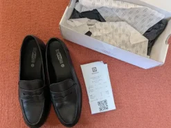 Mokkasins, Loafer matt schwarz Leder