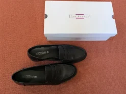 Mokkasins, Loafer matt schwarz Leder