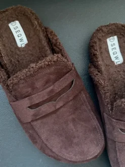 Mules Teddyfell Suede Loafers chocolate brown