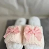 Neue flauschige Hausschuhe mit rosa Schleife 🎀 Kuschel Pantoffeln