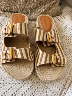 Neuwertige see bey Chloe Pantolette 41 beige weiss