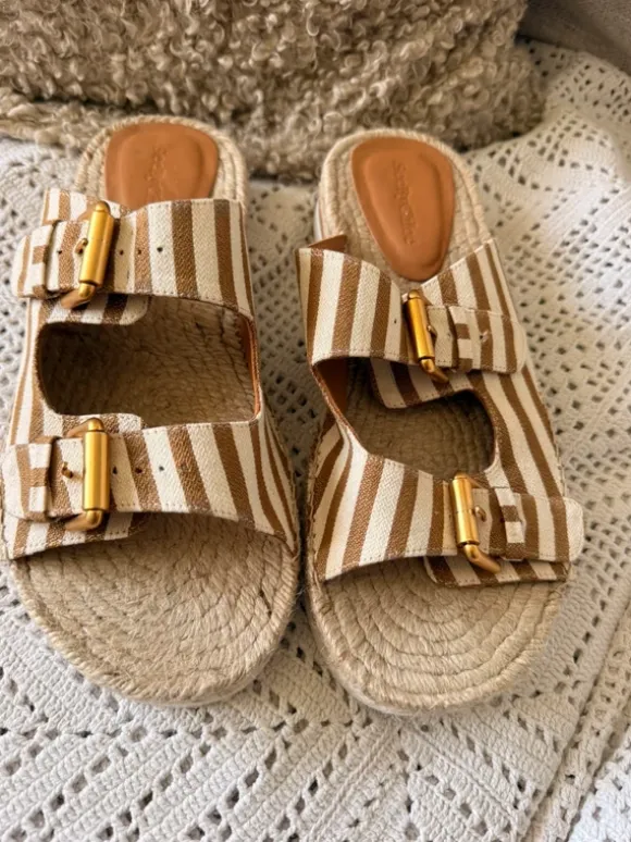 Neuwertige see bey Chloe Pantolette 41 beige weiss