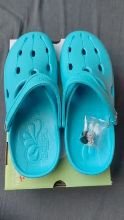 Pantoffeln / Gartenschuhe türkis ca. Gr. 45 von Duflex