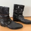 Patrizio Bertelli Lederboots Gr. 43 Braun Leder Stiefel Nieten Made in Italy Biker Western