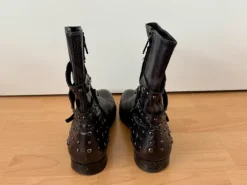 Patrizio Bertelli Lederboots Gr. 43 Braun Leder Stiefel Nieten Made in Italy Biker Western