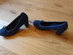 Paul Green Ballerinas – Dunkelblaue Samt-Ballerinas mit Blockabsatz – Größe 38,5 – Bequem