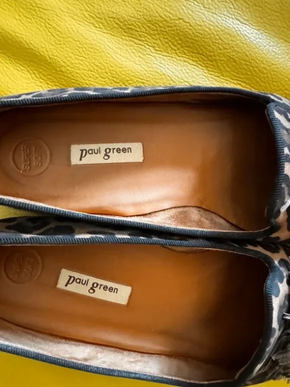 Paul Green Ballerinas Leo-Print / Slipper / Gr. 4,5 (37,5) - TOP Zustand!