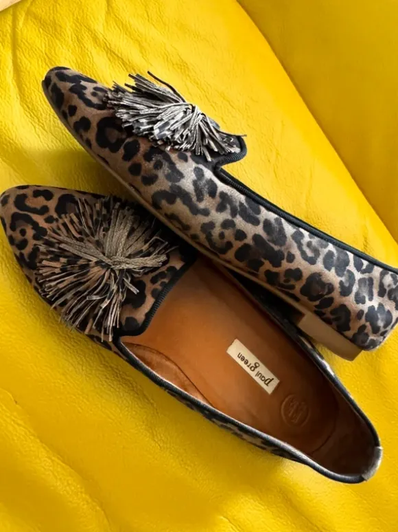 Paul Green Ballerinas Leo-Print / Slipper / Gr. 4,5 (37,5) - TOP Zustand!
