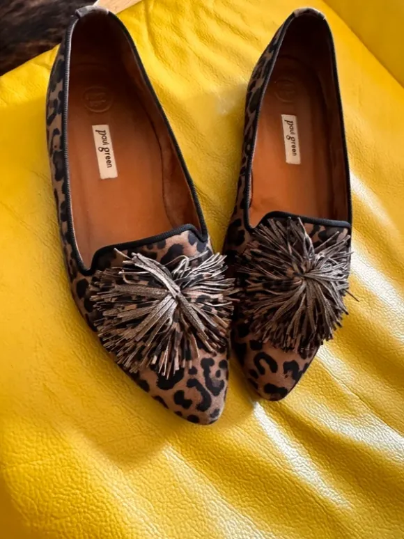 Paul Green Ballerinas Leo-Print / Slipper / Gr. 4,5 (37,5) - TOP Zustand!