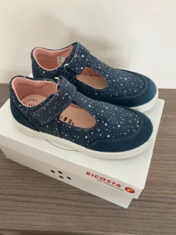 Pepino Ricosta Wanda Sandalen Halbsandalen Blau Bunt Glitzer Rosé Pink Rosa 28 NEU