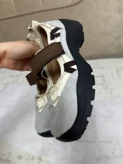 Retro Mary Jane Sneaker Flats Beige/Brown