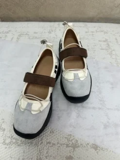 Retro Mary Jane Sneaker Flats Beige/Brown