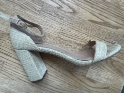 Riemchensandalen von Dune mit Bastoptik creme/beige Größe 38