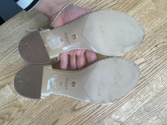 Riemchensandalen von Dune mit Bastoptik creme/beige Größe 38