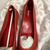 Rote Lochmuster-Ballerinas Laser cut Muster