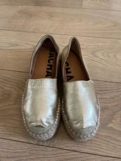 Sacha leren Espadrilles goud -mt 38 - nieuw