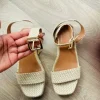 Sandalen espadrille Plateausandale 70ies