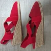 Sandalen Gr 41 rot Espadrilles Keilsandaletten