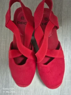 Sandalen Gr 41 rot Espadrilles Keilsandaletten