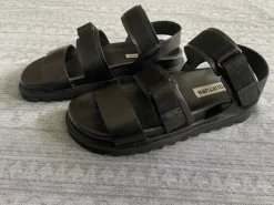 Sandalen, Leder, schwarz, Gr. 41