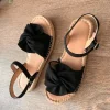 Sandalen Schleife schwarz Größe 36 Sommer Sandalen Damen