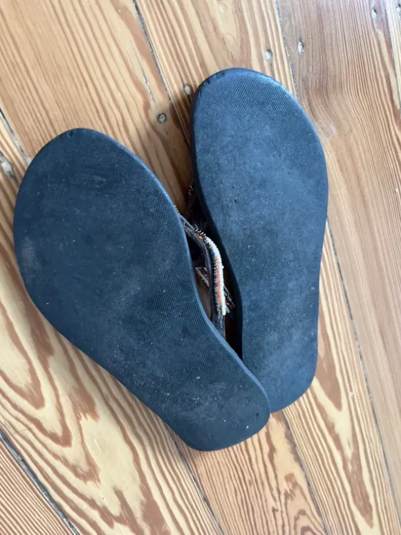 Sandalen Zehentrenner Perlen 38 Sandaletten afrikanisch