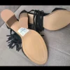 Sandaletten, Sandalen, S.Oliver, gr.40, schwarz, Fransen