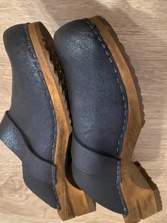 Sanita Clogs-Leder/Holz