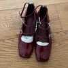Scarpe con tacco basso bordeaux Bershka taglia 39