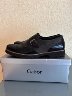 Schicker Damen Halbschuh schwarz grau von Gabor