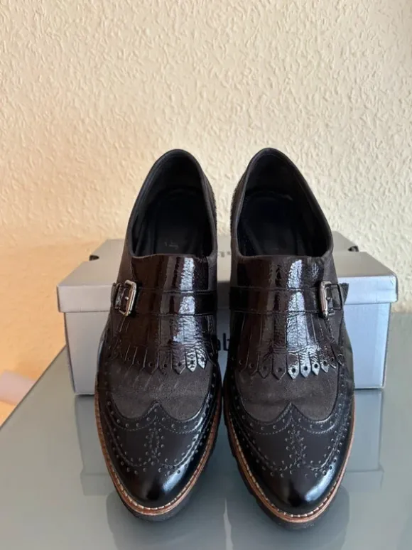 Schicker Damen Halbschuh schwarz grau von Gabor