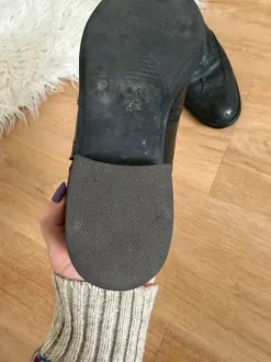 Schuhe Leder 39 Schnürschuhe schwarz Vintage Budapester