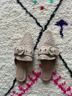 Schuhe Schnalle geflochten 40 Slipper