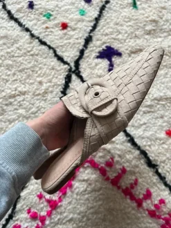 Schuhe Schnalle geflochten 40 Slipper