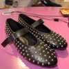 Schwarze Ballerinas mit Goldenen Akzenten
