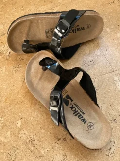 Schwarze Flip Flops WalkX Gr.38